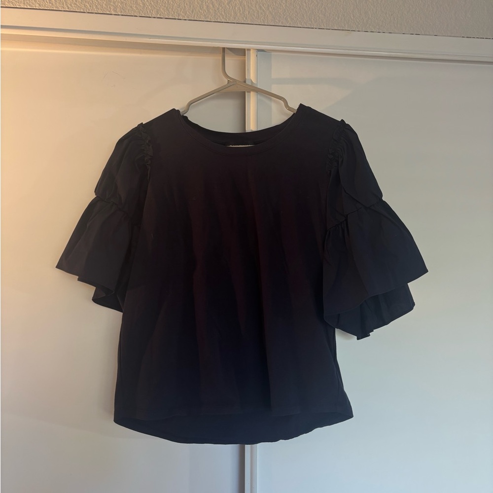 Bailey 44 Navy Blue Puff Sleeve Top Women’s Size M